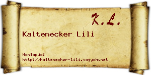 Kaltenecker Lili névjegykártya
